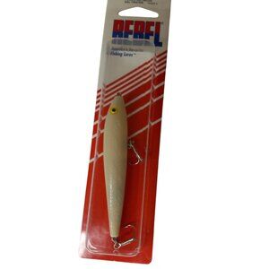 Rebel Spook Jr Saltwater Minnow Fishing Lure 3 1/2" White Yellow Eye NEW